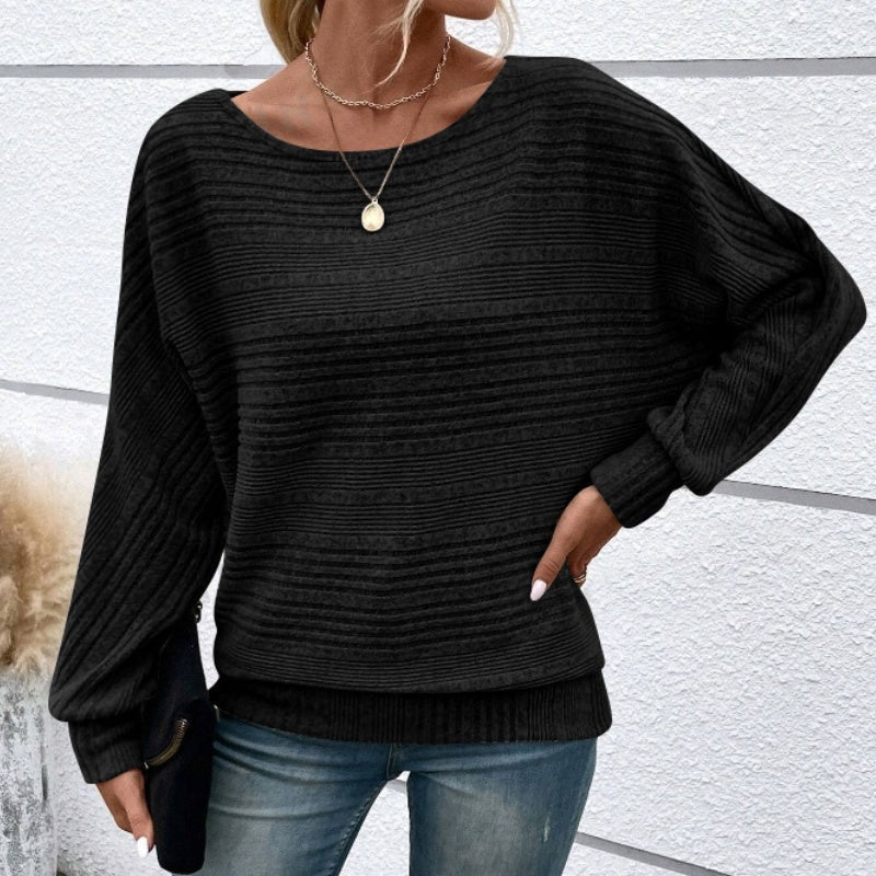 Marnie | Striped Batwing Knit Top