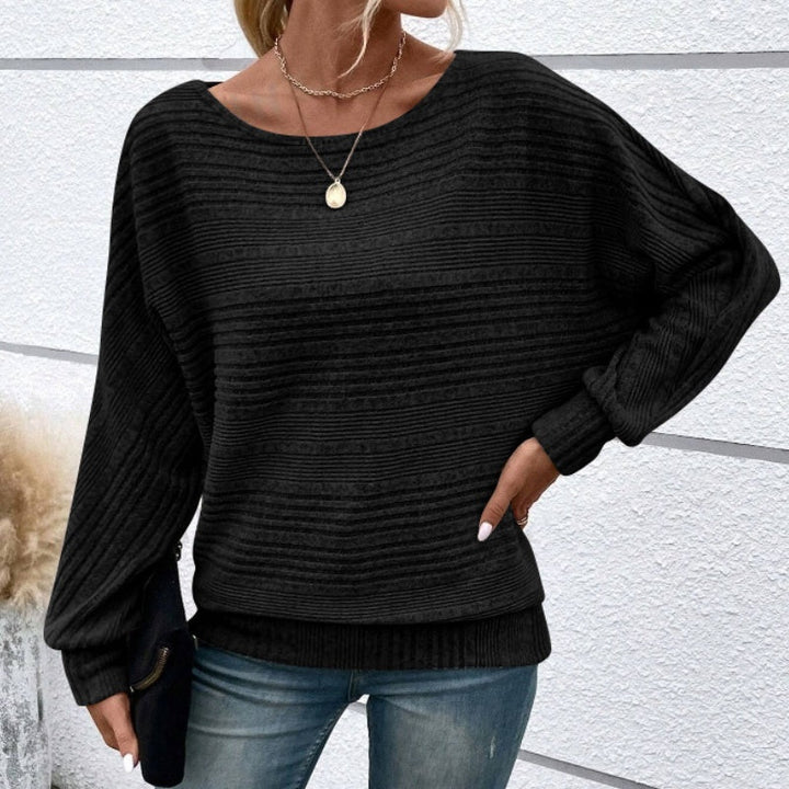 Marnie | Striped Batwing Knit Top