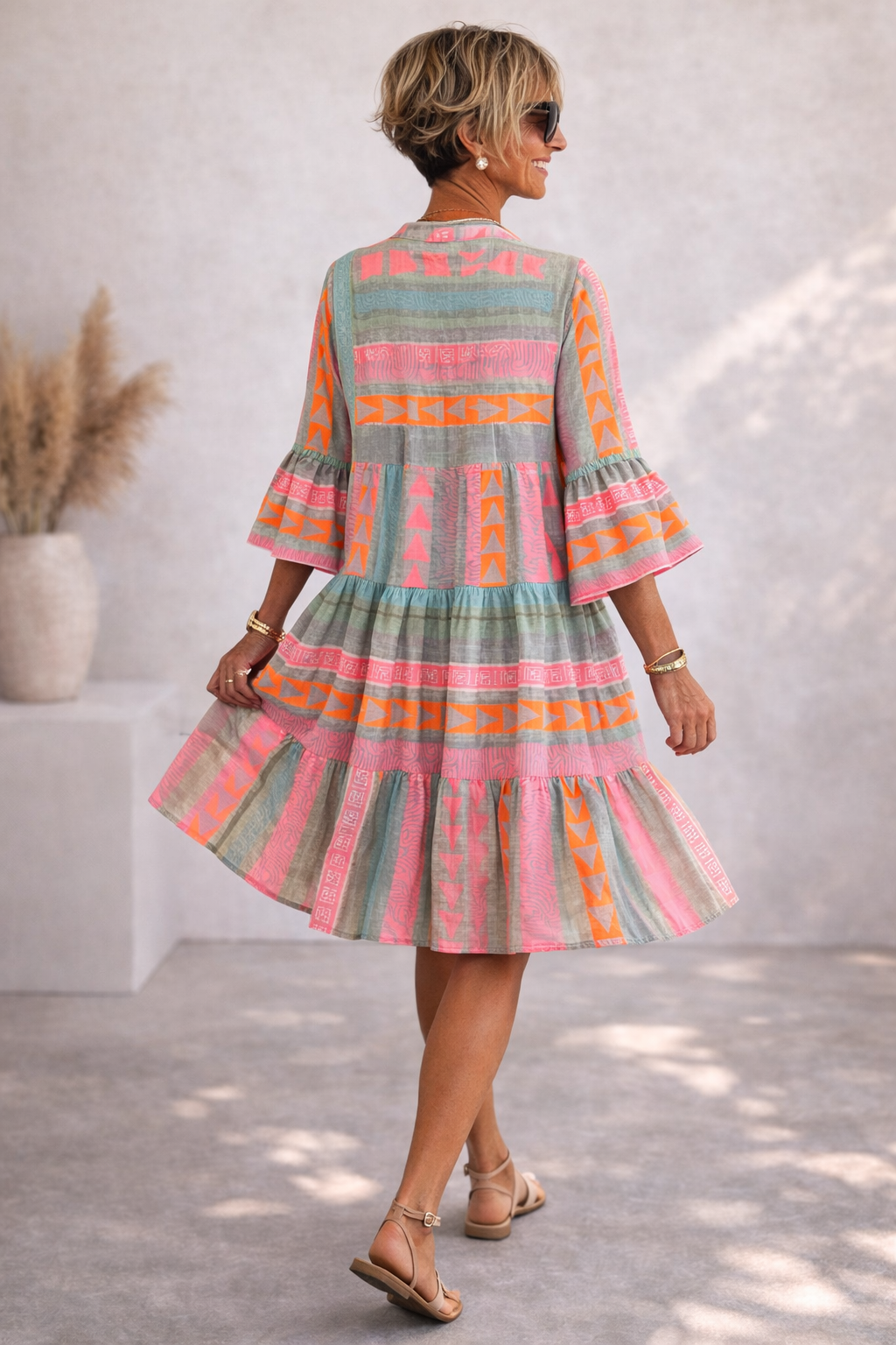 Nora | Vibrant Midi Dress Breezy Comfort Weekend Style