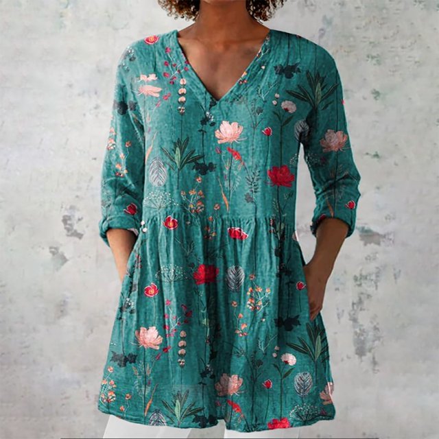 Zora | Long Blouse with V-Neck