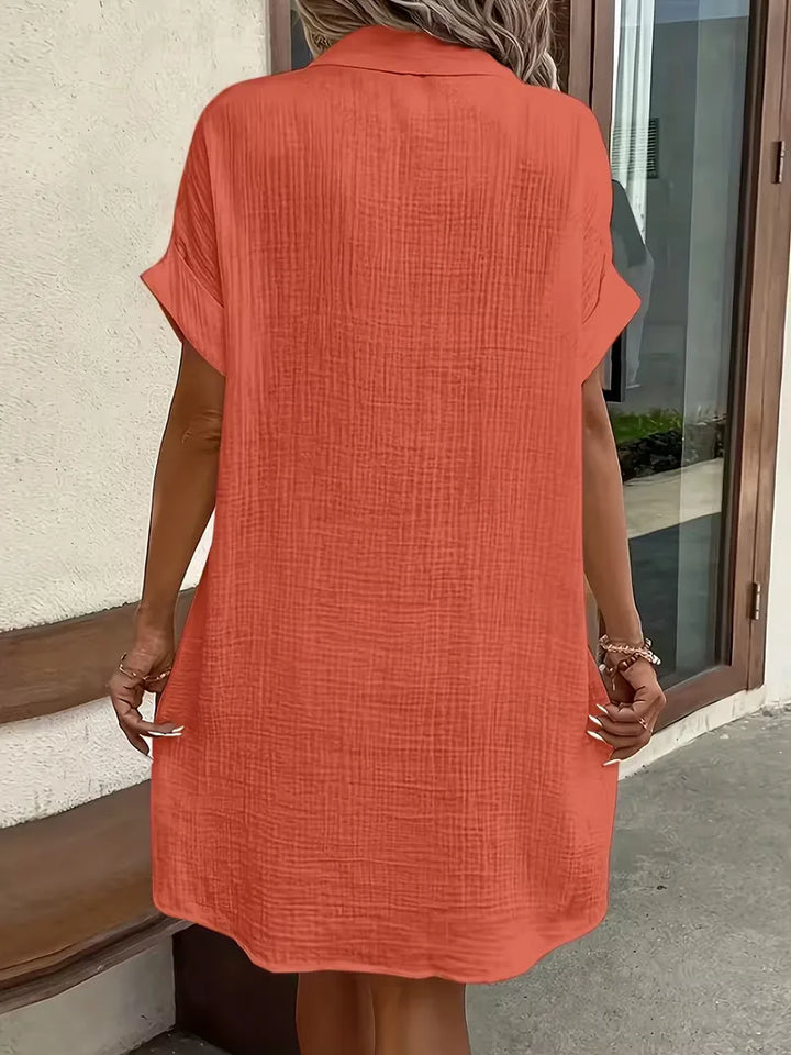 Shirt Dress with Short Sleeves