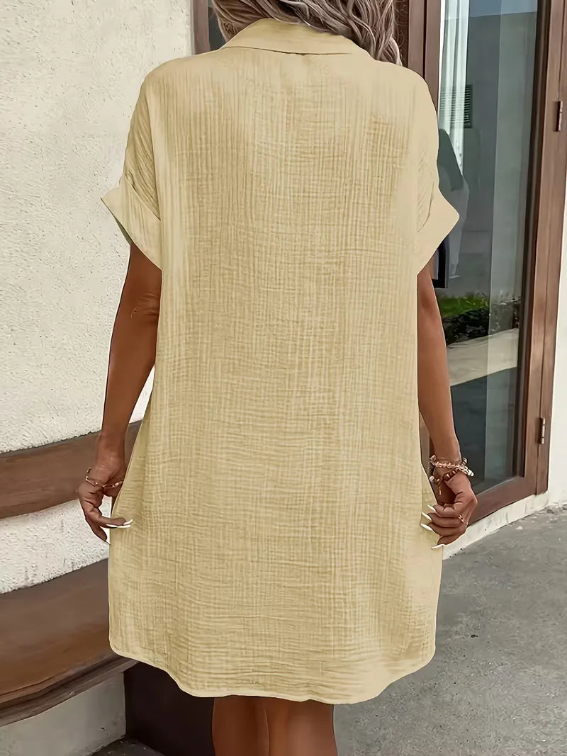 Shirt Dress with Short Sleeves