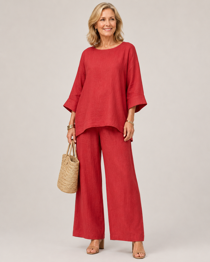 Prue - Oversized Tunic Wide Leg Pant Set