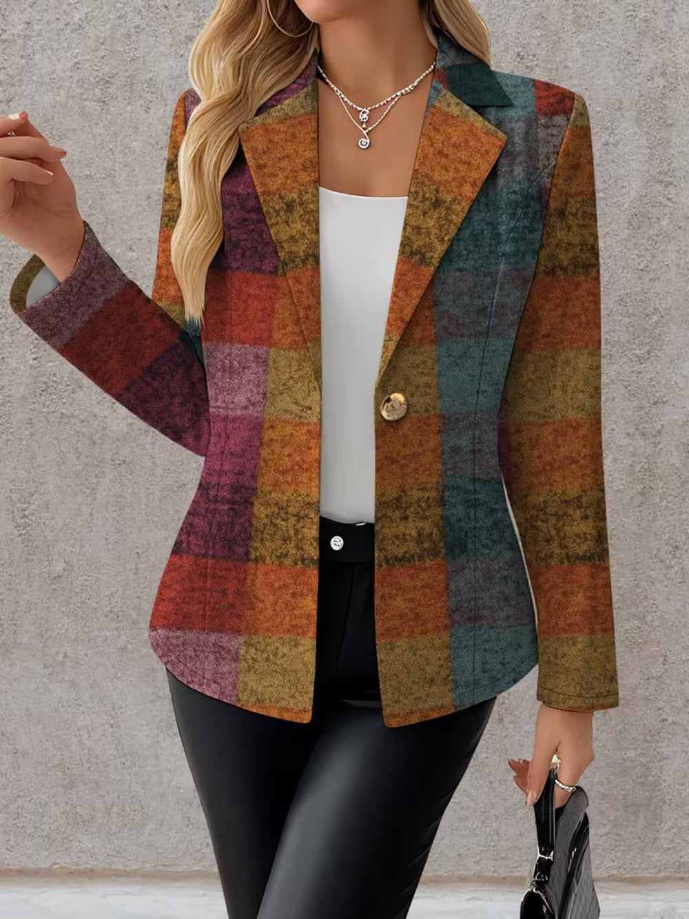 Charis | Autumn Plaid Blazer