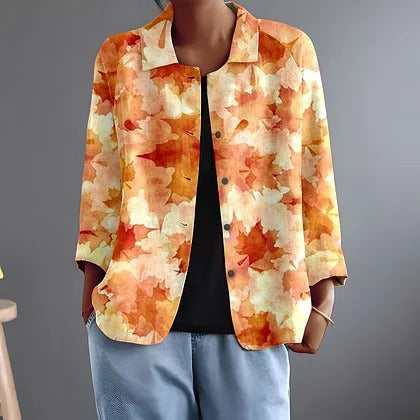 Laurentine | Orange Watercolour Open Shirt