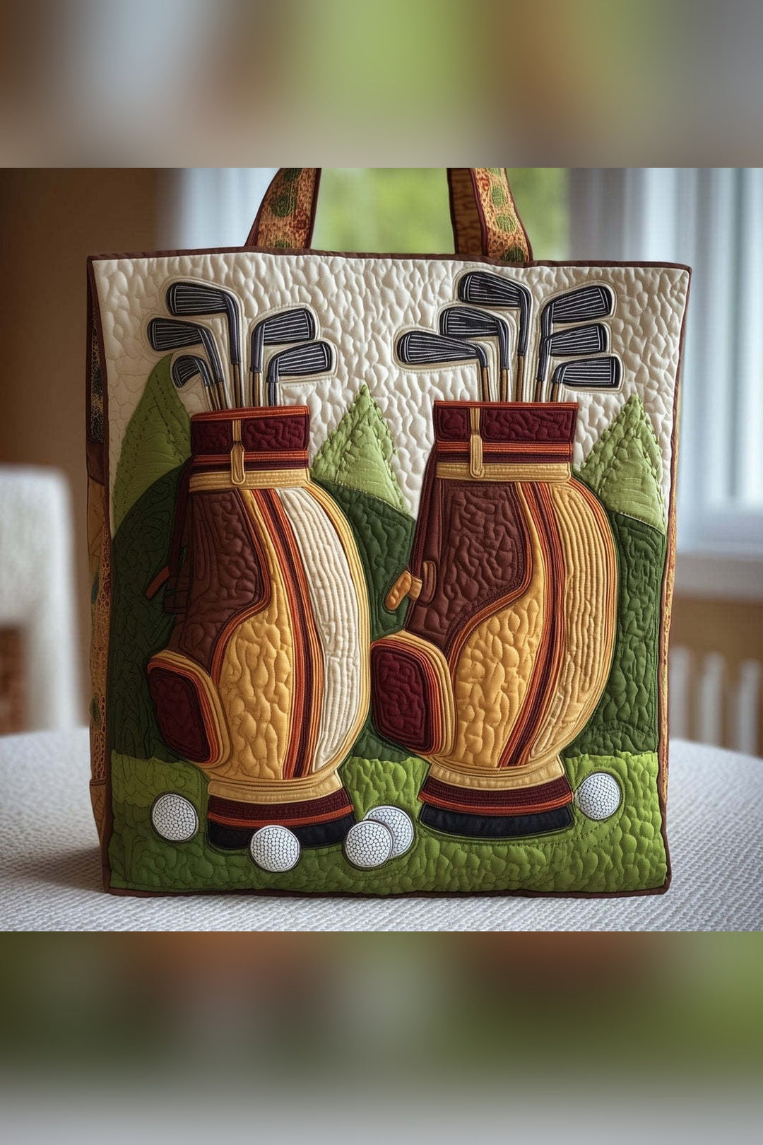 Azelia™ | Golf Clubs & Fairway Quilted Tote Bag
