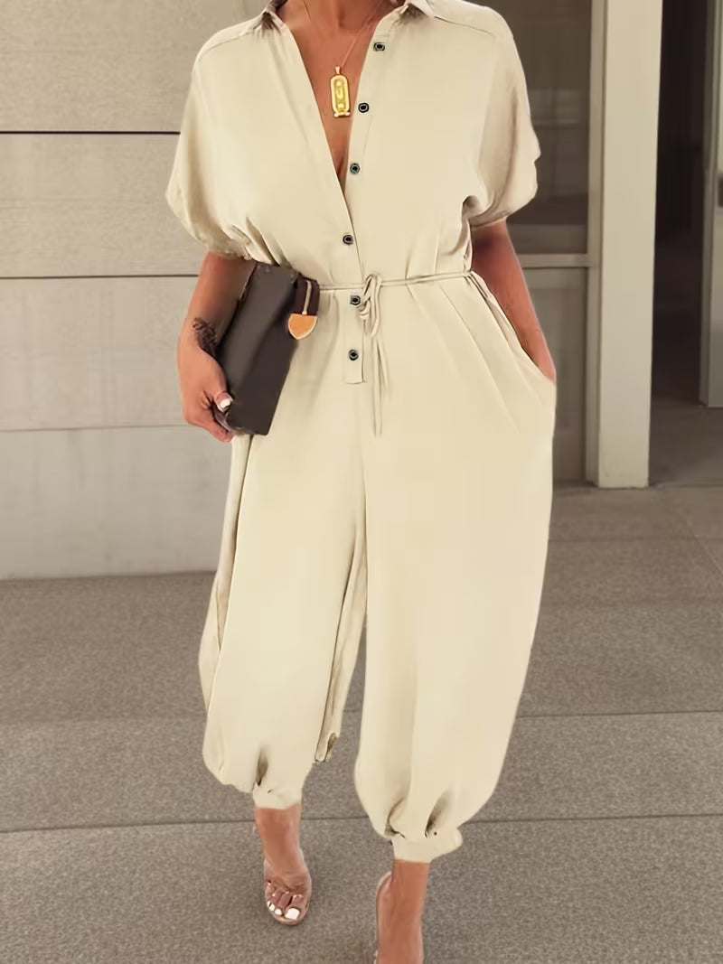 Bellamy™ | Elegant Button Front Jumpsuit