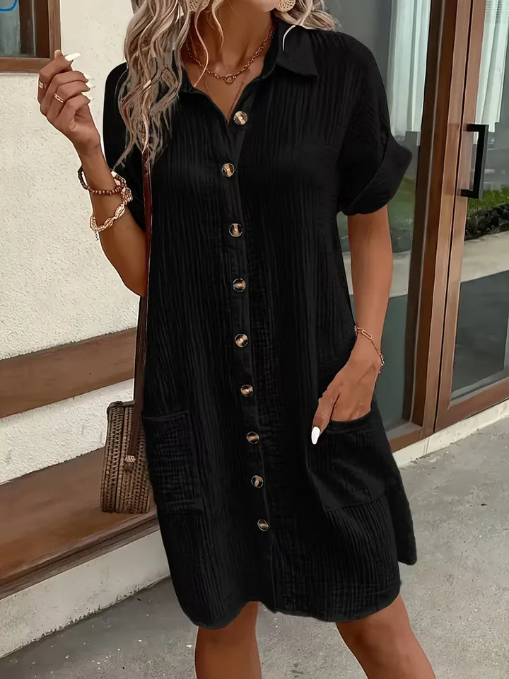 Shirt Dress with Short Sleeves