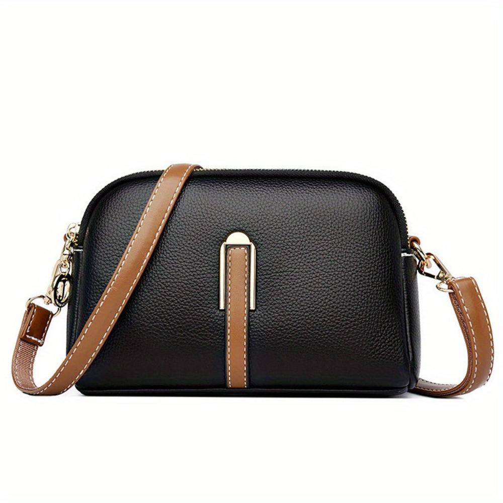 Litchi-Embossed Mila Crossbody Bag