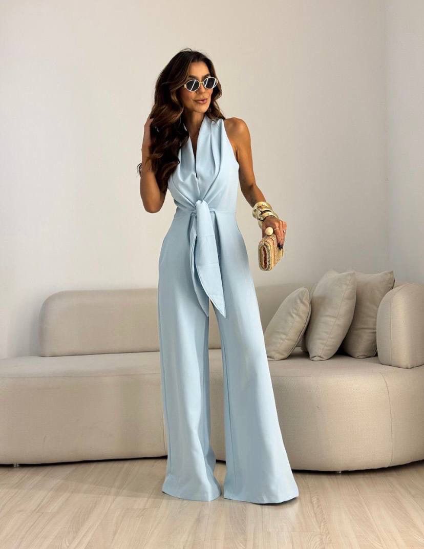 Carol | Elegant Wide-Leg Jumpsuit Blue