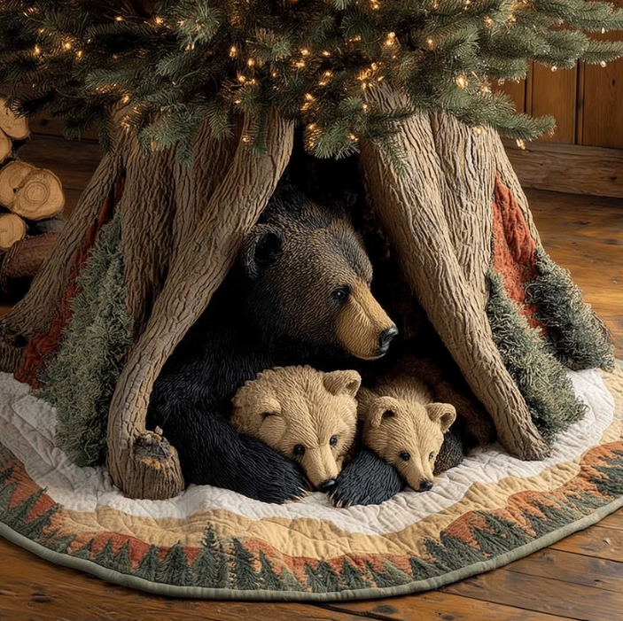 Indeg™ | Black Bear Pines Quilted Tree Skirt
