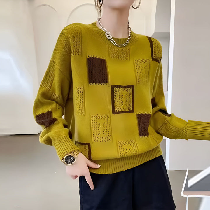 Nettie | Textured Patchwork Sweater