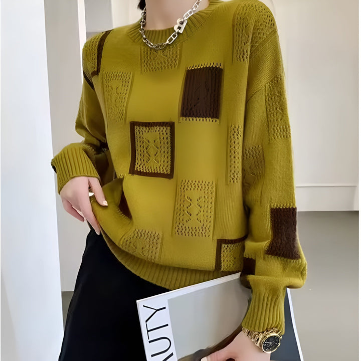 Nettie | Textured Patchwork Sweater