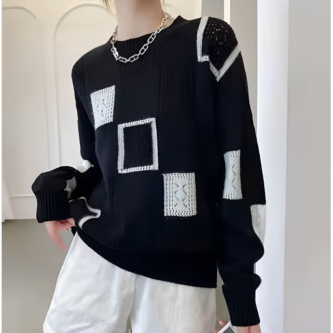 Nettie | Textured Patchwork Sweater