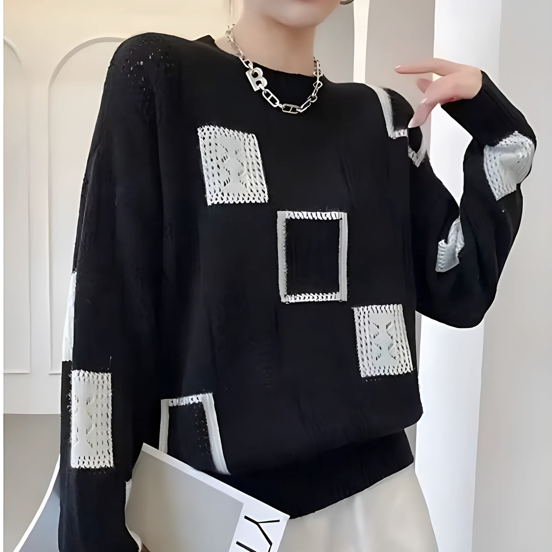 Nettie | Textured Patchwork Sweater