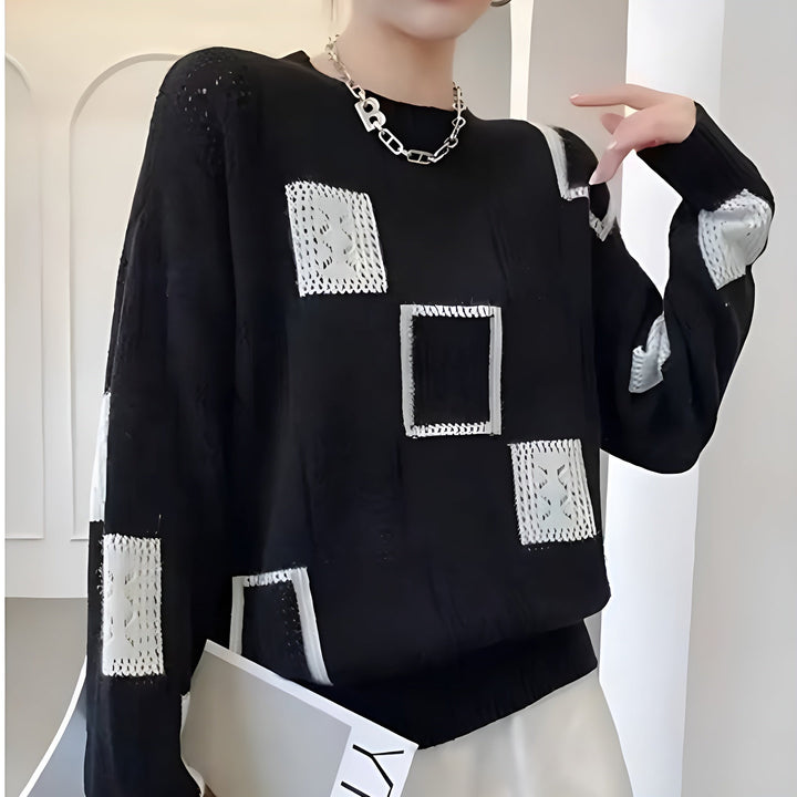 Nettie | Textured Patchwork Sweater