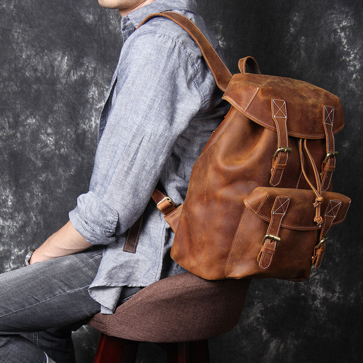 Jeffrey - Sturdy Classic Leather Backpack