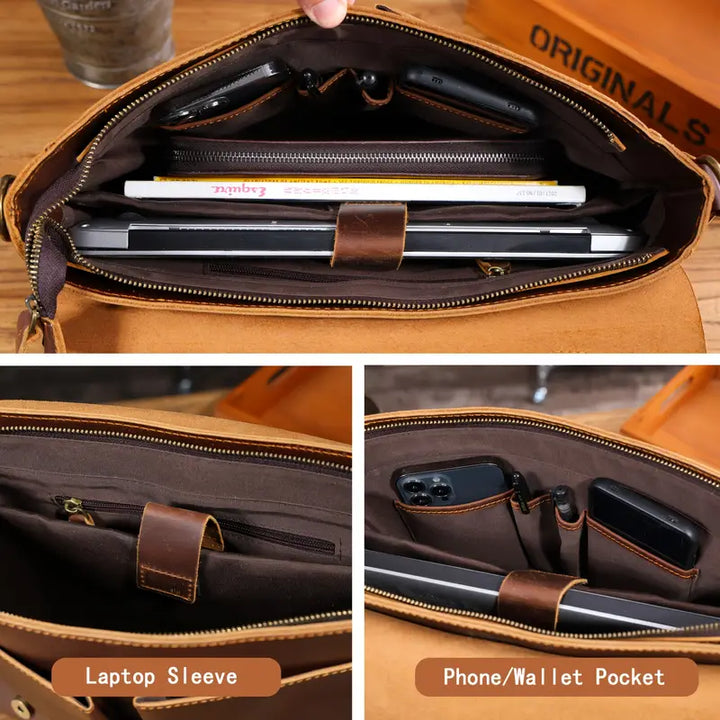 Mark - Vintage-Inspired Messenger Bag Briefcase