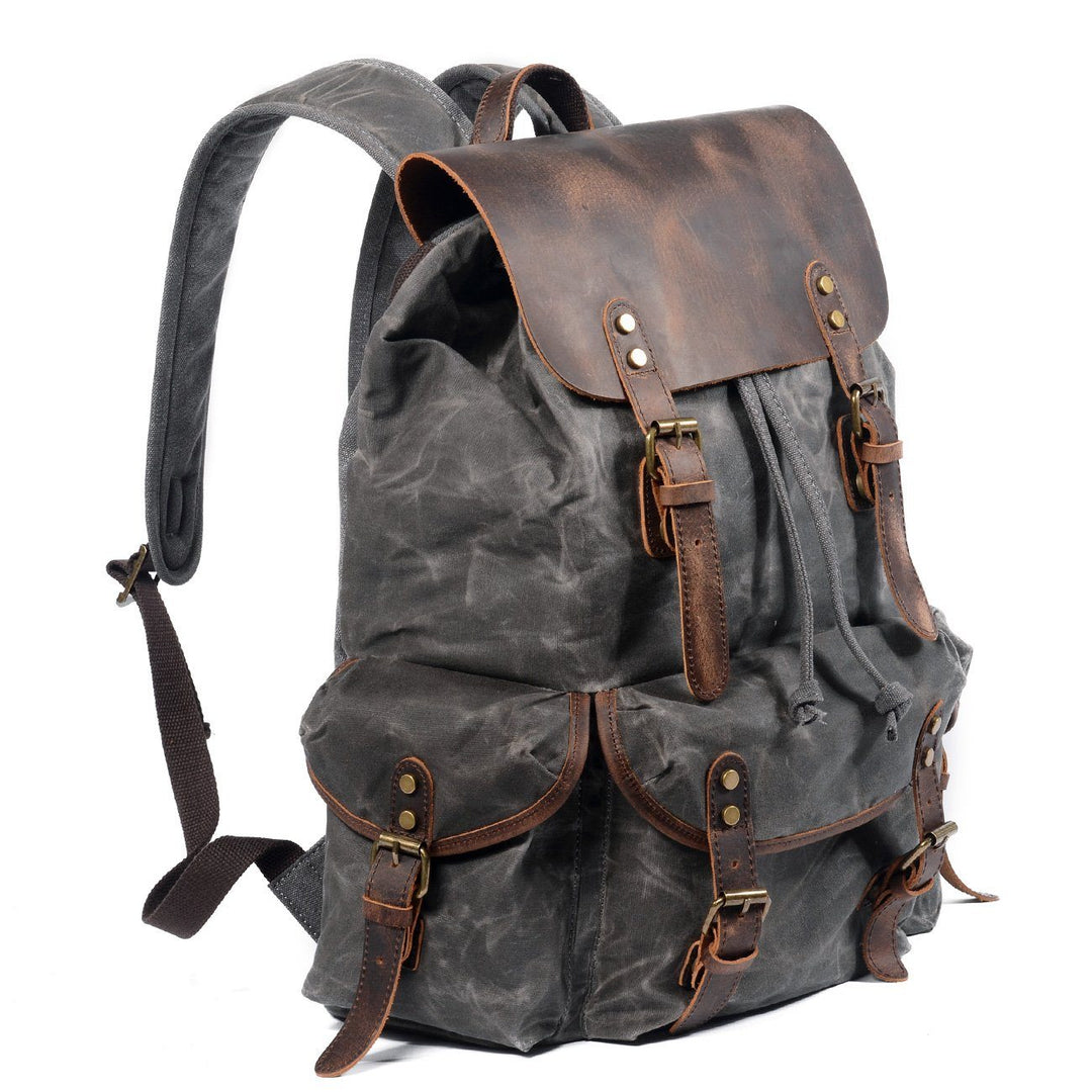 James - Classic Canvas and Leather Backpack