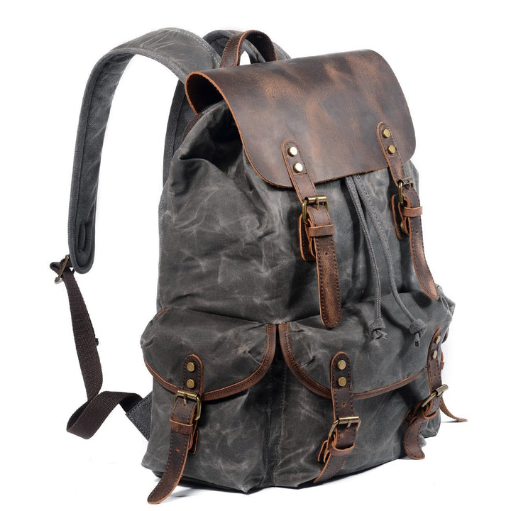 James - Retro Canvas and Leather Backpack