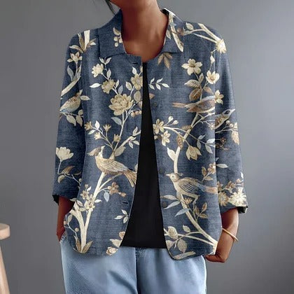Lisette | Botanical Print Open Shirt