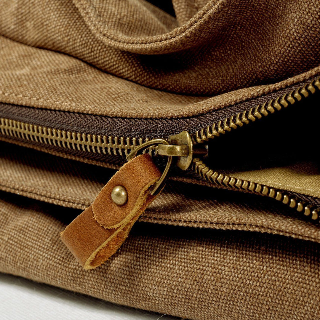Scott - Men's Leather and Waxed Canvas Crossbody Bag