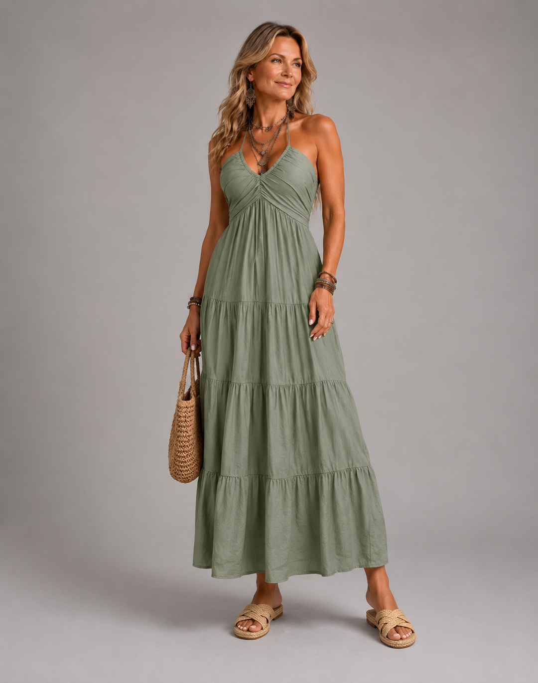 Women's Halter Neck Maxi Dress