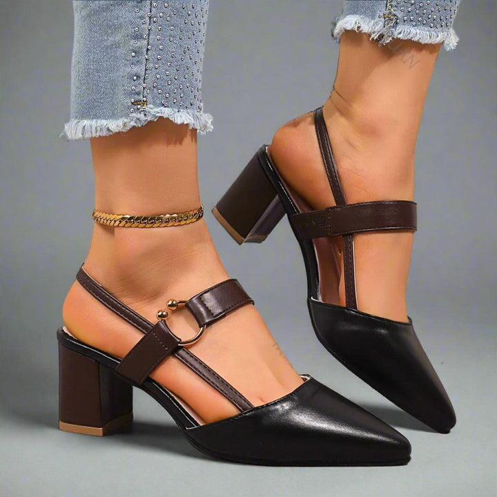 Daphne | Buckle Mary Jane Block Heels