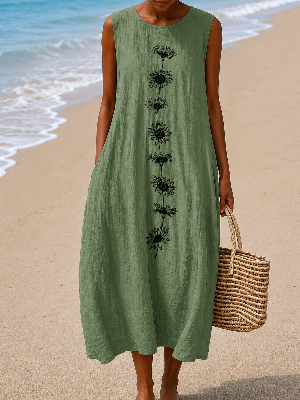 Rosamund | Relaxed Sleeveless Midi Dress