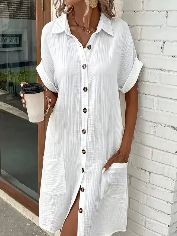 Shirt Dress with Short Sleeves