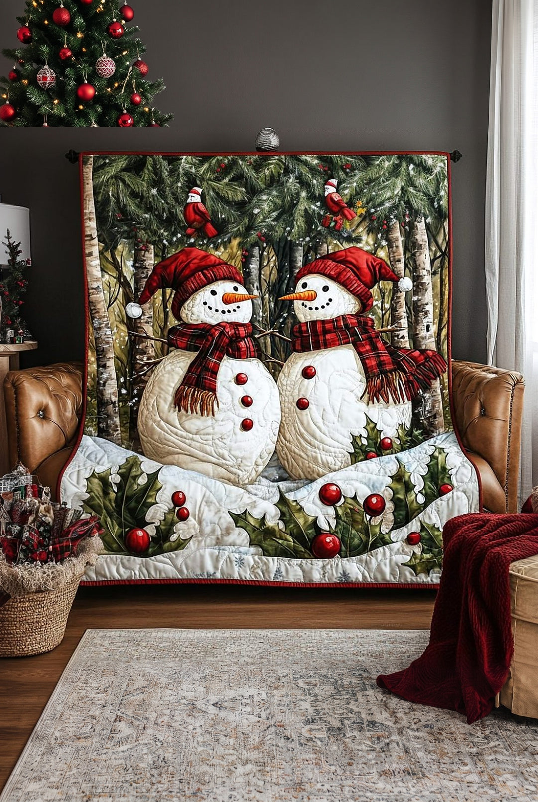 Dagny™ | Two Snowmen Quilted Blanket