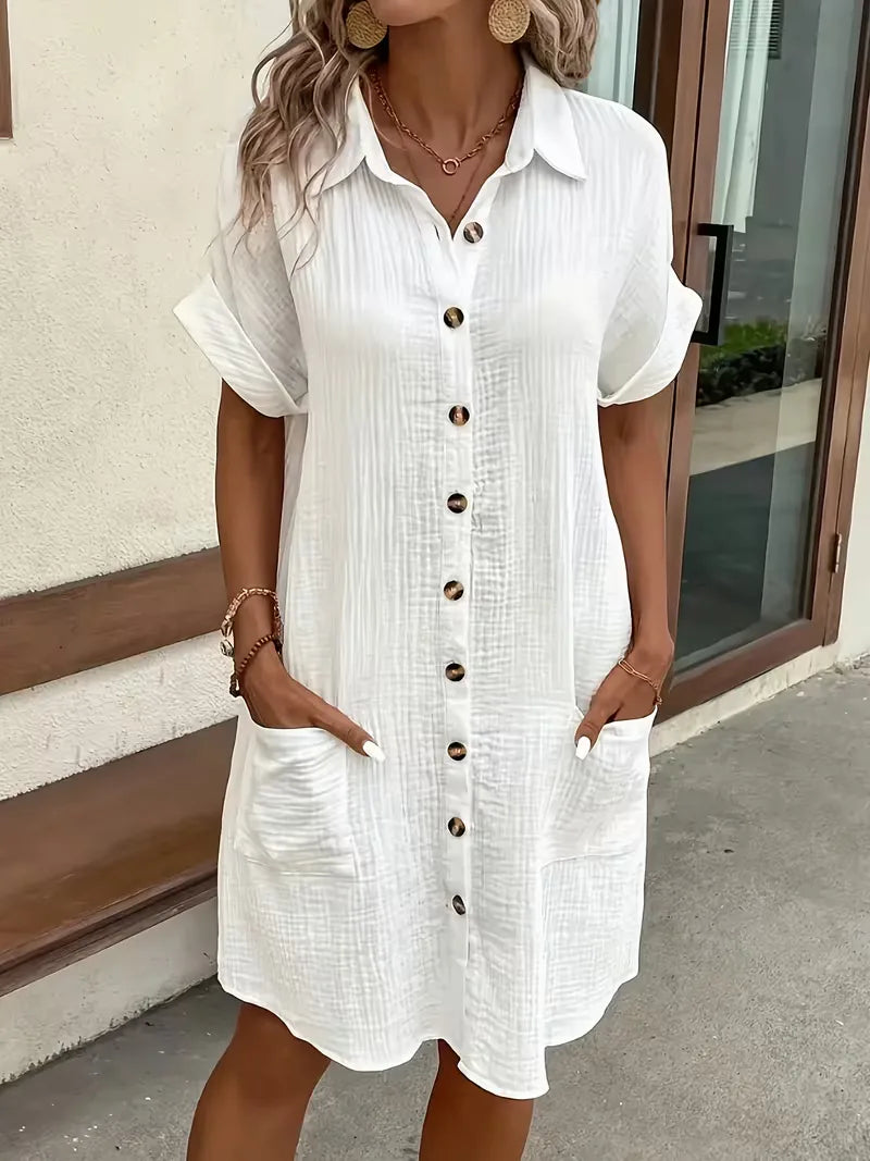 Shirt Dress with Short Sleeves