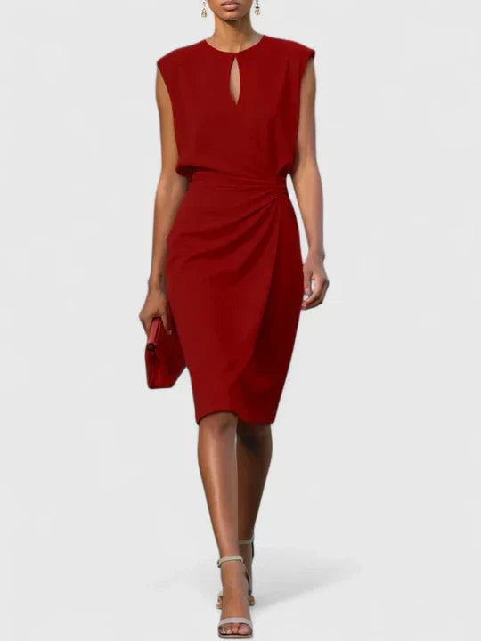 Kalani™ | Keyhole Ruched Midi Dress