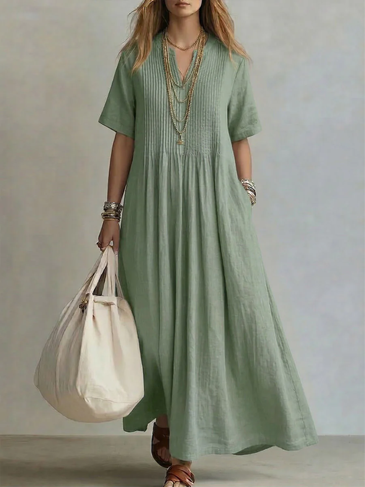 Livia | Pintuck Maxi Dress