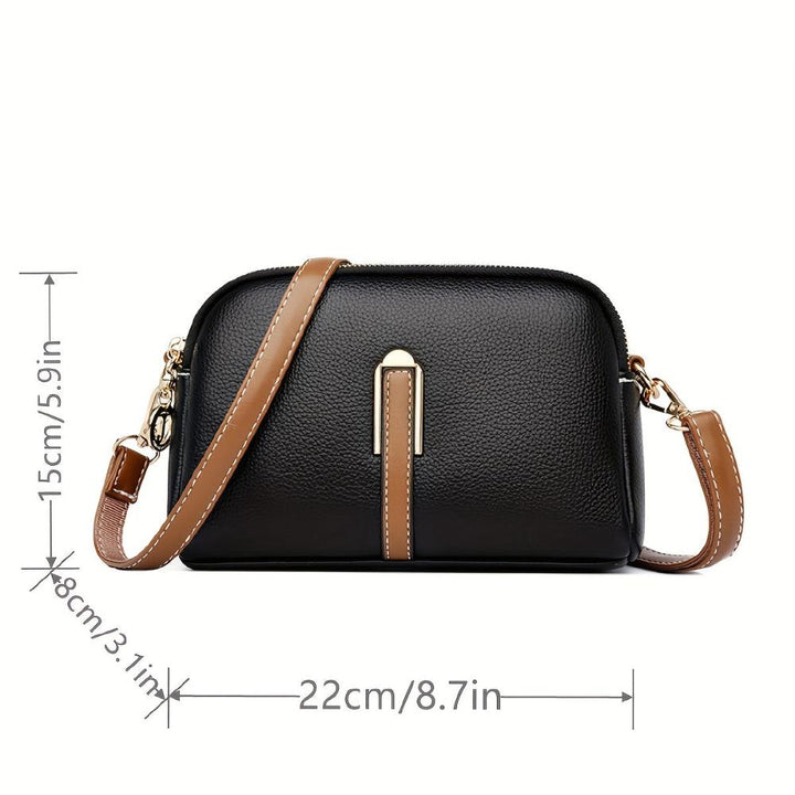 Litchi-Embossed Mila Crossbody Bag