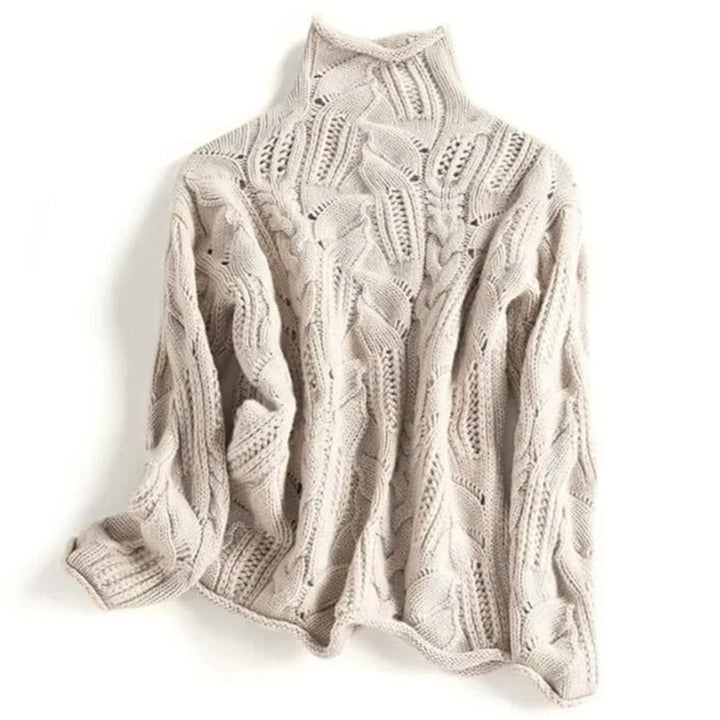Seraphina | Wavy Cable Knit Turtleneck