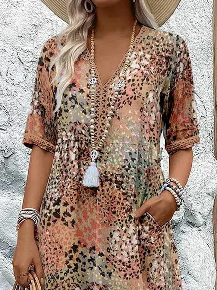 Tamsin | Vibrant Midi Dress with Elegant Tummy Coverage