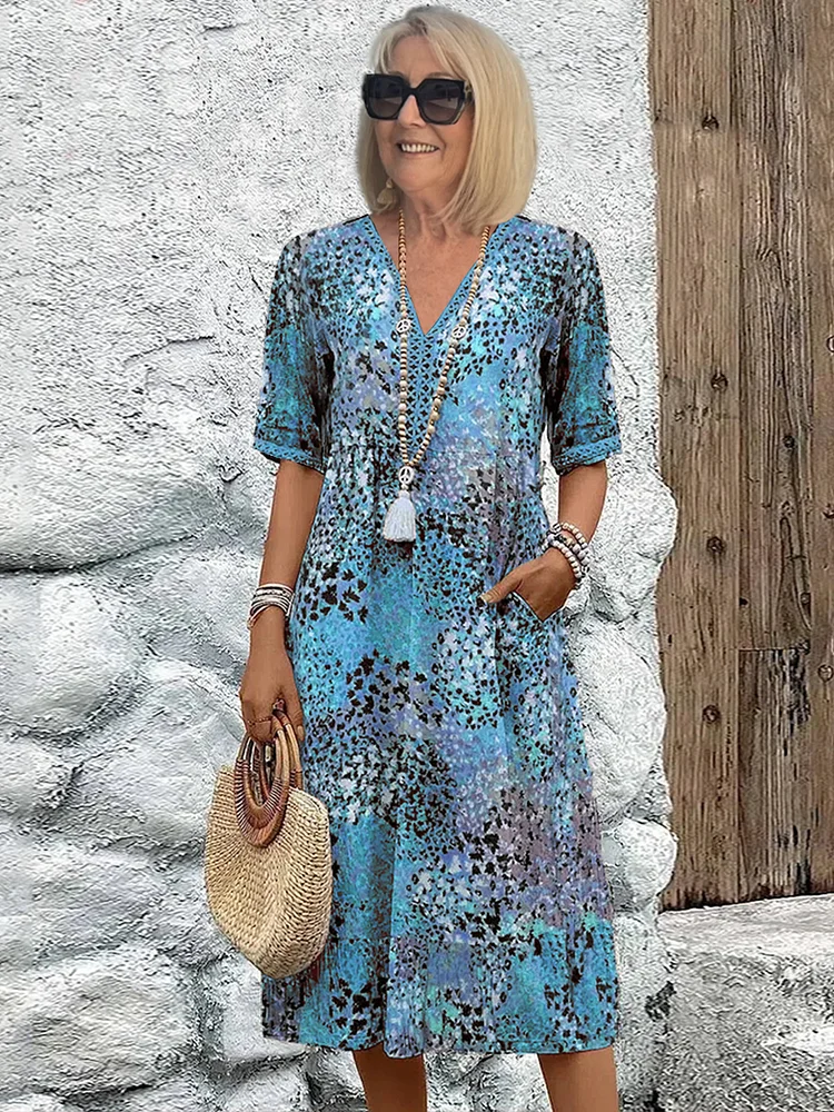 Tamsin | Vibrant Midi Dress with Elegant Tummy Coverage
