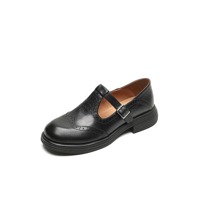 Flora | T-Strap Brogue Flats