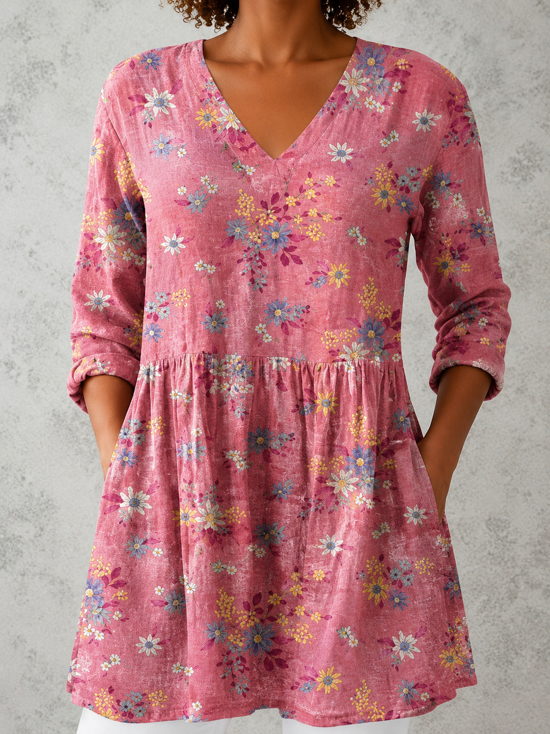 Evania | Long Blouse with V-Neck