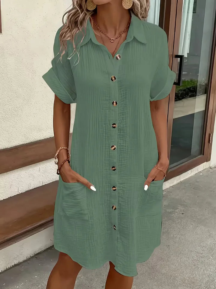 Shirt Dress with Short Sleeves