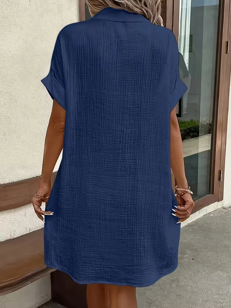 Shirt Dress with Short Sleeves