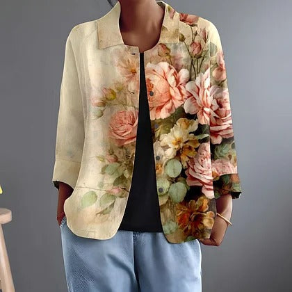 Faustina | Painted Rose Open Shirt