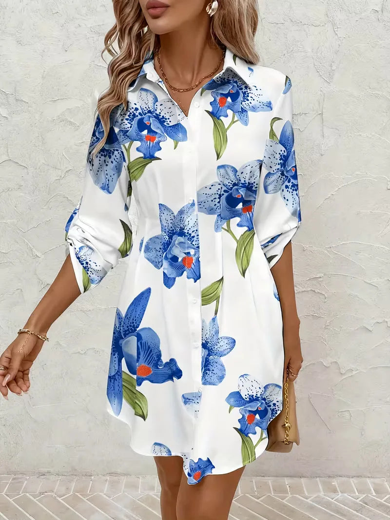 Shirt Dress with Floral Print