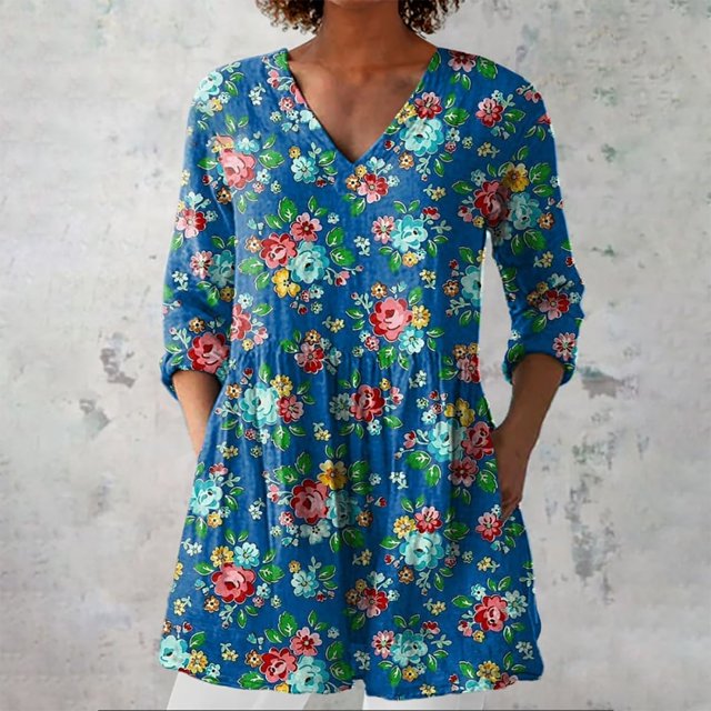 Luciana | Long Blouse with V-Neck