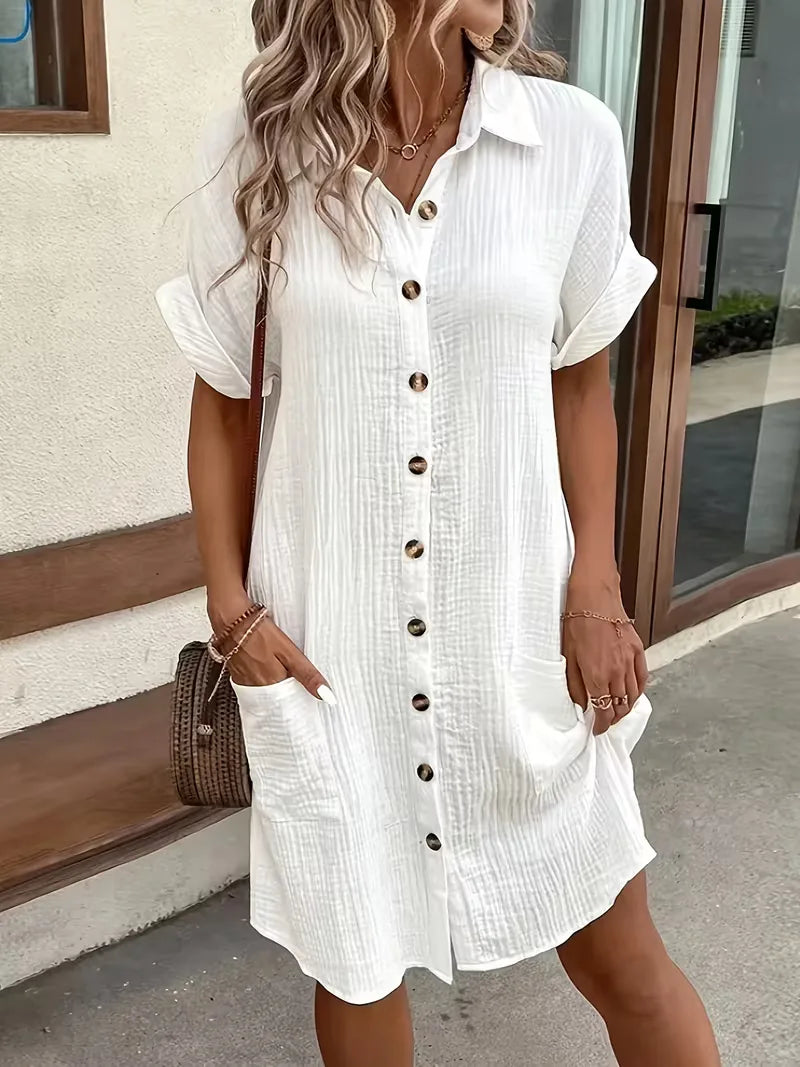 Shirt Dress with Short Sleeves