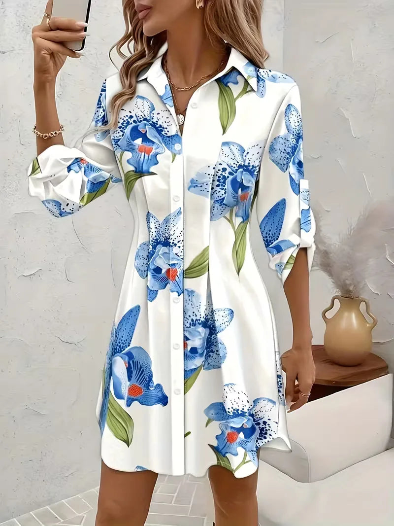 Shirt Dress with Floral Print