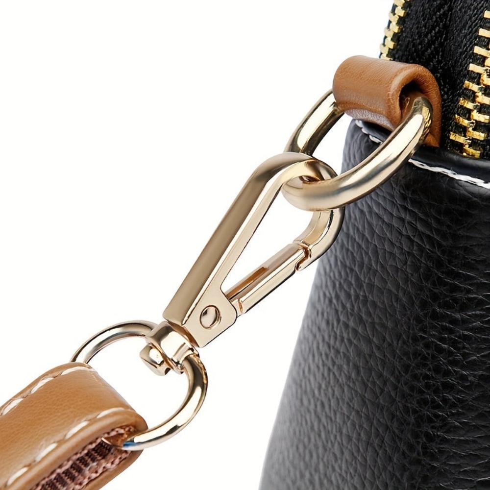 Litchi-Embossed Mila Crossbody Bag