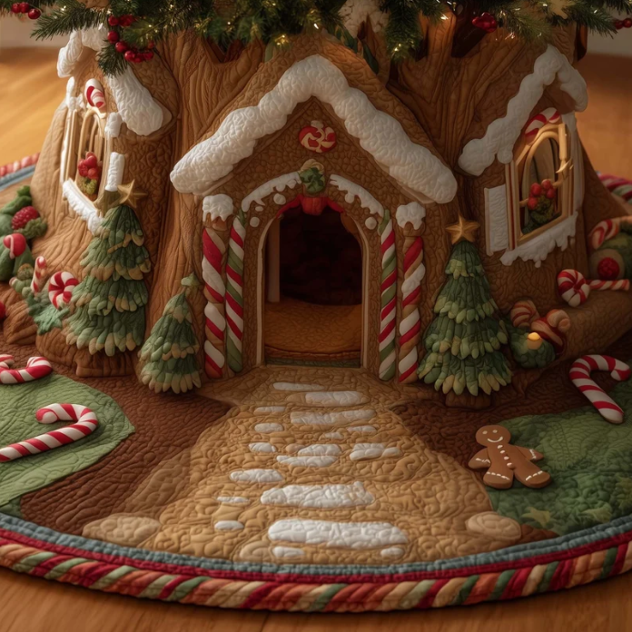 Haf™ | Gingerbread House Quilted Tree Skirt