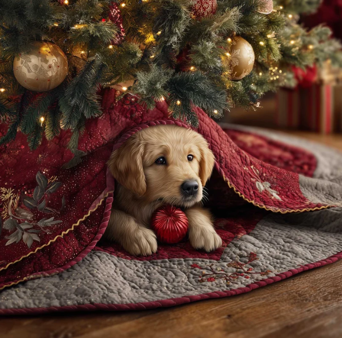 Heulwen™ | Retriever Blooms Quilted Tree Skirt
